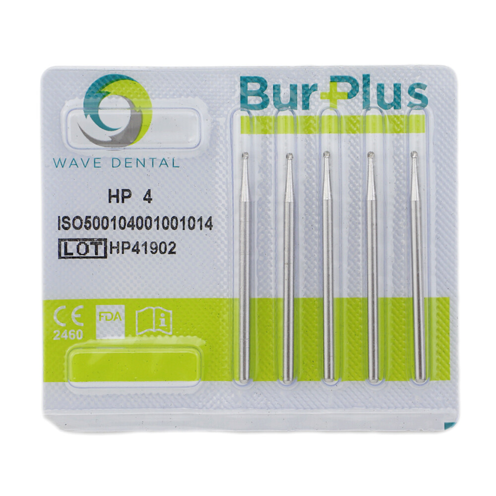 WAVE Dental Carbide Burs Straight Handpiece Bur Round HP #1/4 4 6 8 10 44.5mm
