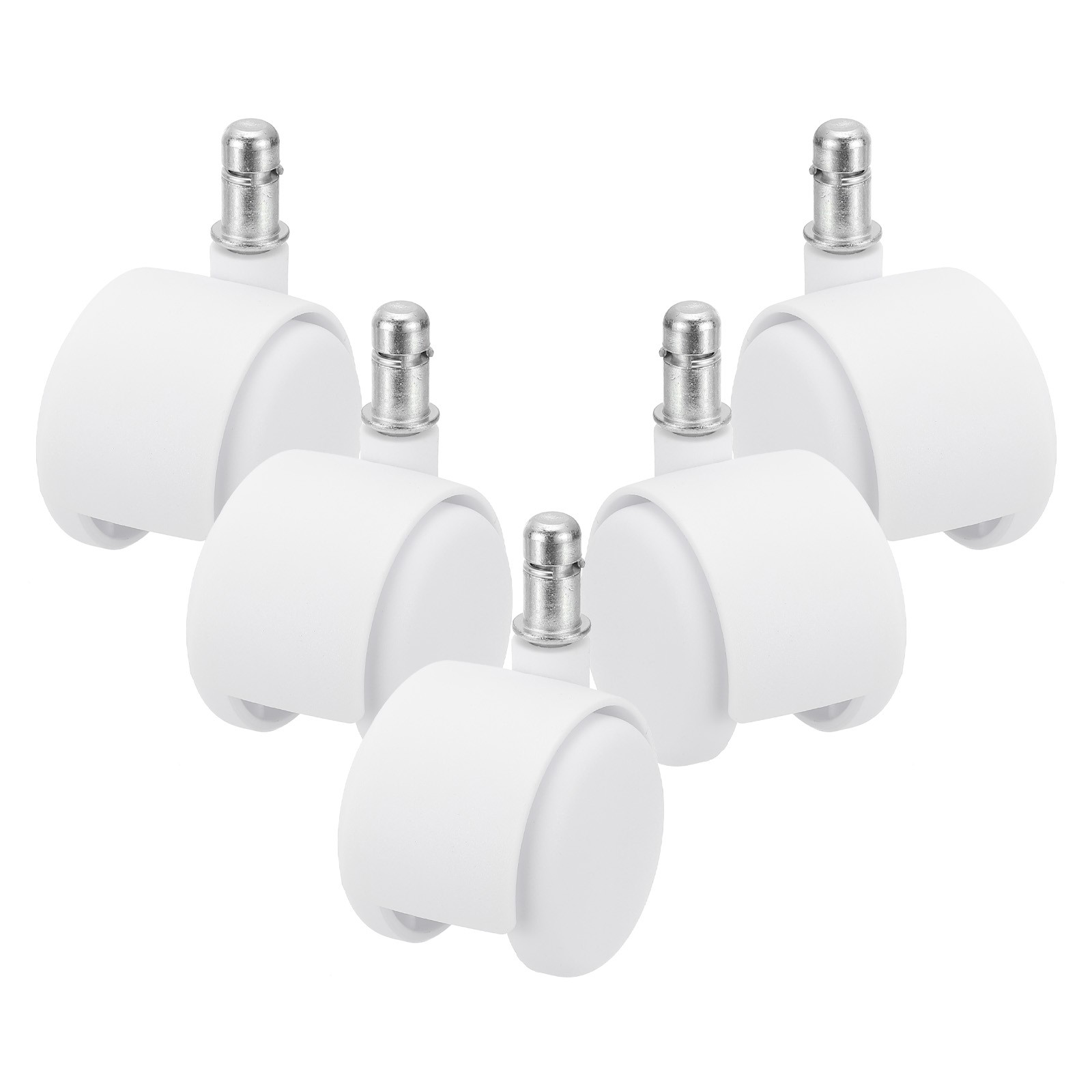 5Pcs 2 Inch Office Chair Wheels Smooth Quite Gaming Chair Rolling Caster White