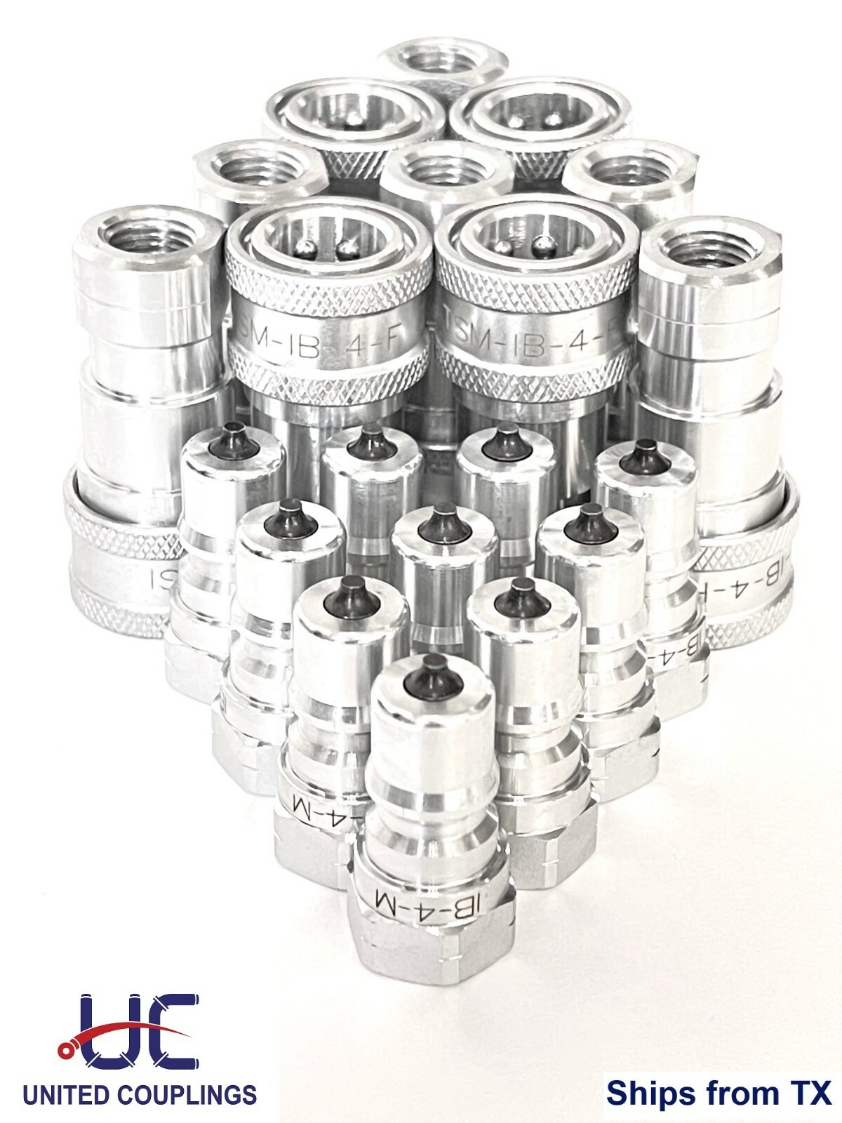 1/4″ NPT ISO 7241-1 Series “B” Quick Disconnect Hydraulic Couplings, Set of 10