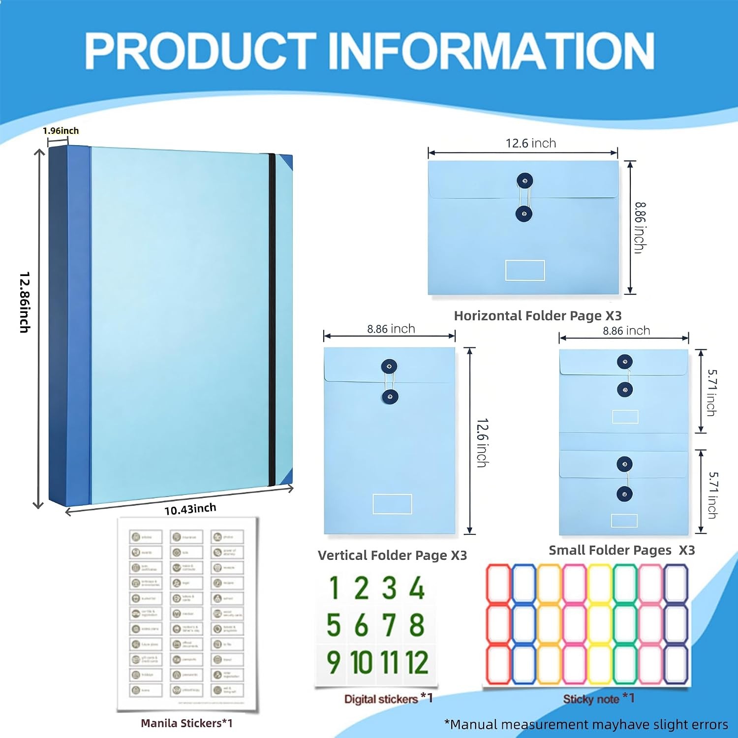 Important Document Organizer for Family Records, Home Filing System with Tabs