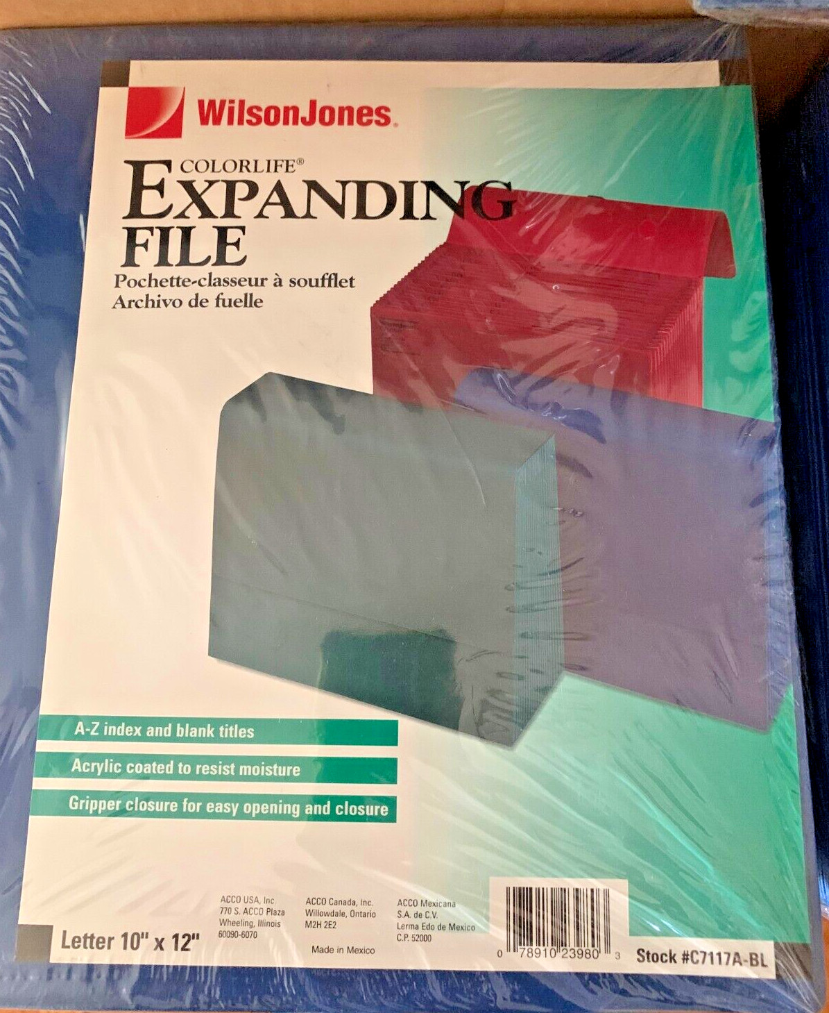 Wilson Jones Colorlife Expanding File Folder 10″ X 12″ Dark Blue Accordion