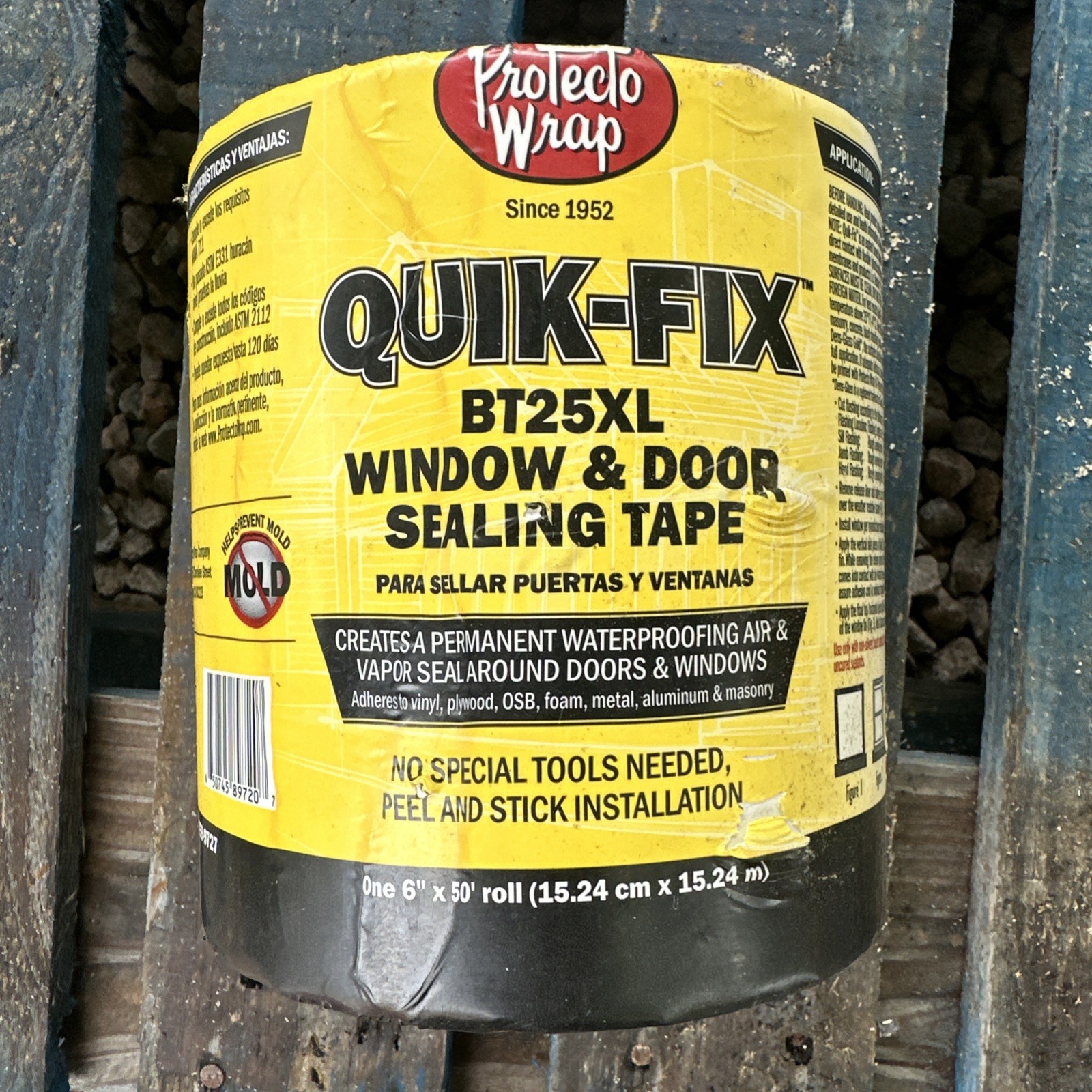 Quik-Fix 6 in. x 50 ft. Window and Door Sealing Tape New