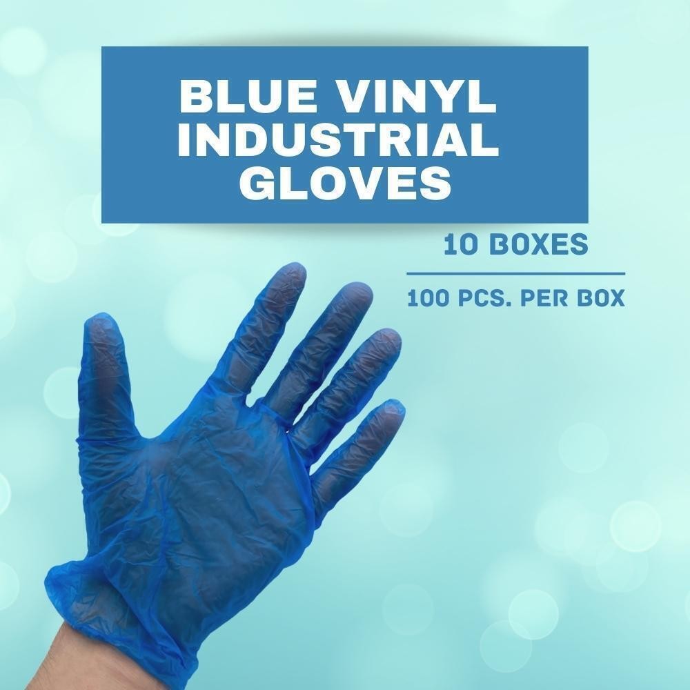 Blue Latex Free, Powder free, Vinyl Disposable Gloves – 5 MIL, Small, 1000 Pcs