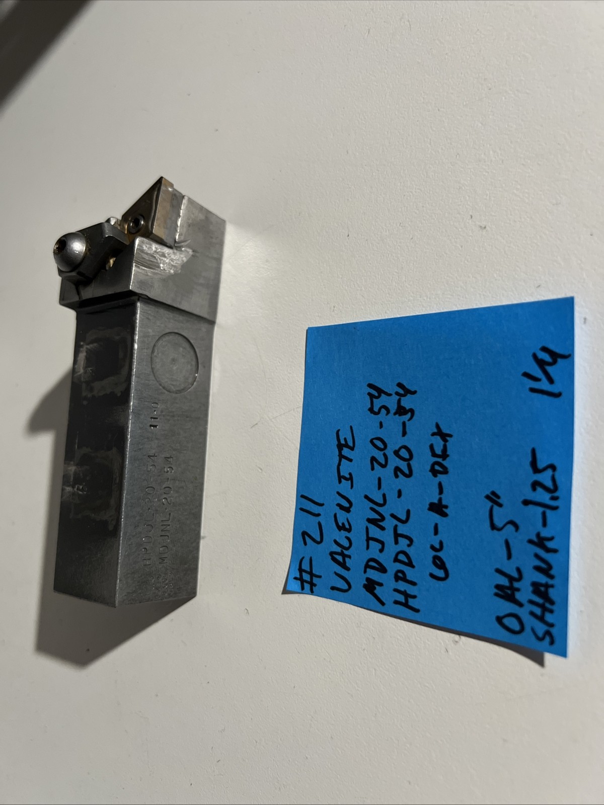 valenite HPDJL-20-54 Indexible Carbide Lathe Toolholder MDJNL 5”OAL 1.25”Shank
