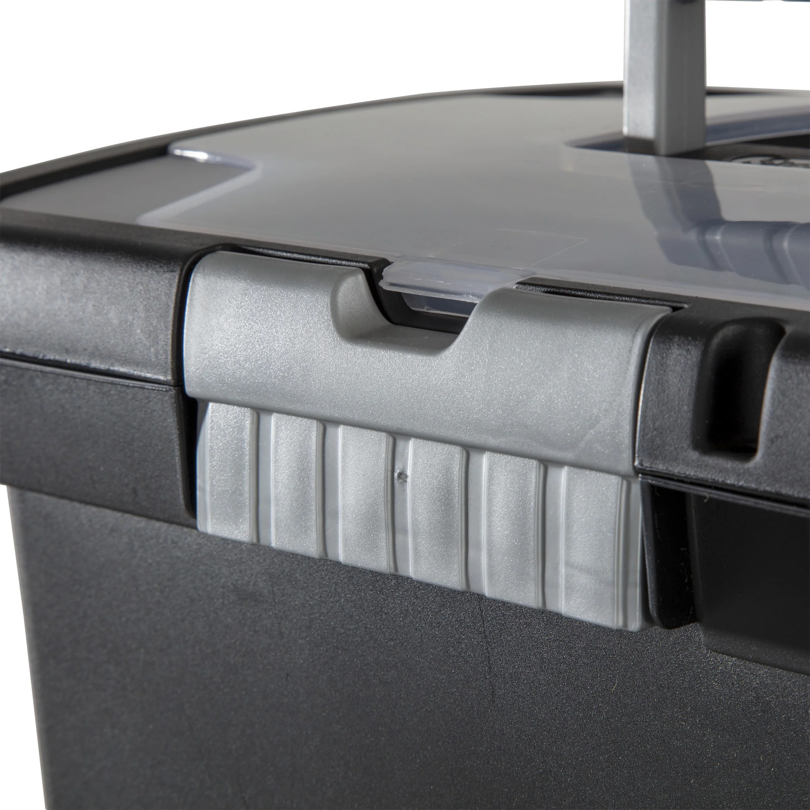 Portable File Box, Letter-Size Plastic File Storage Box with Handle and Divided