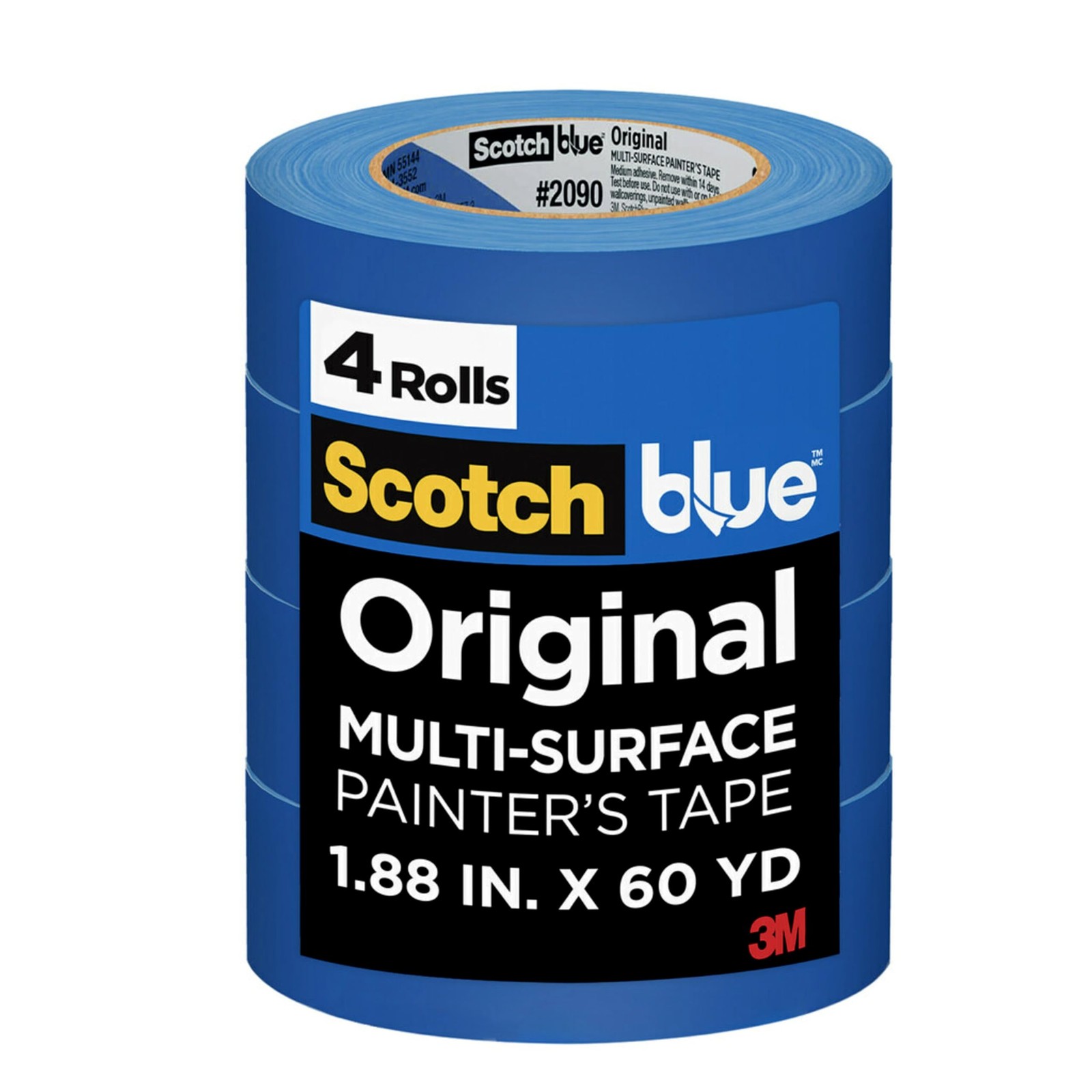 ScotchBlue Original Painter’s Tape, 1.88 Inches x 60 Yards, 1.88″ Width, Blue