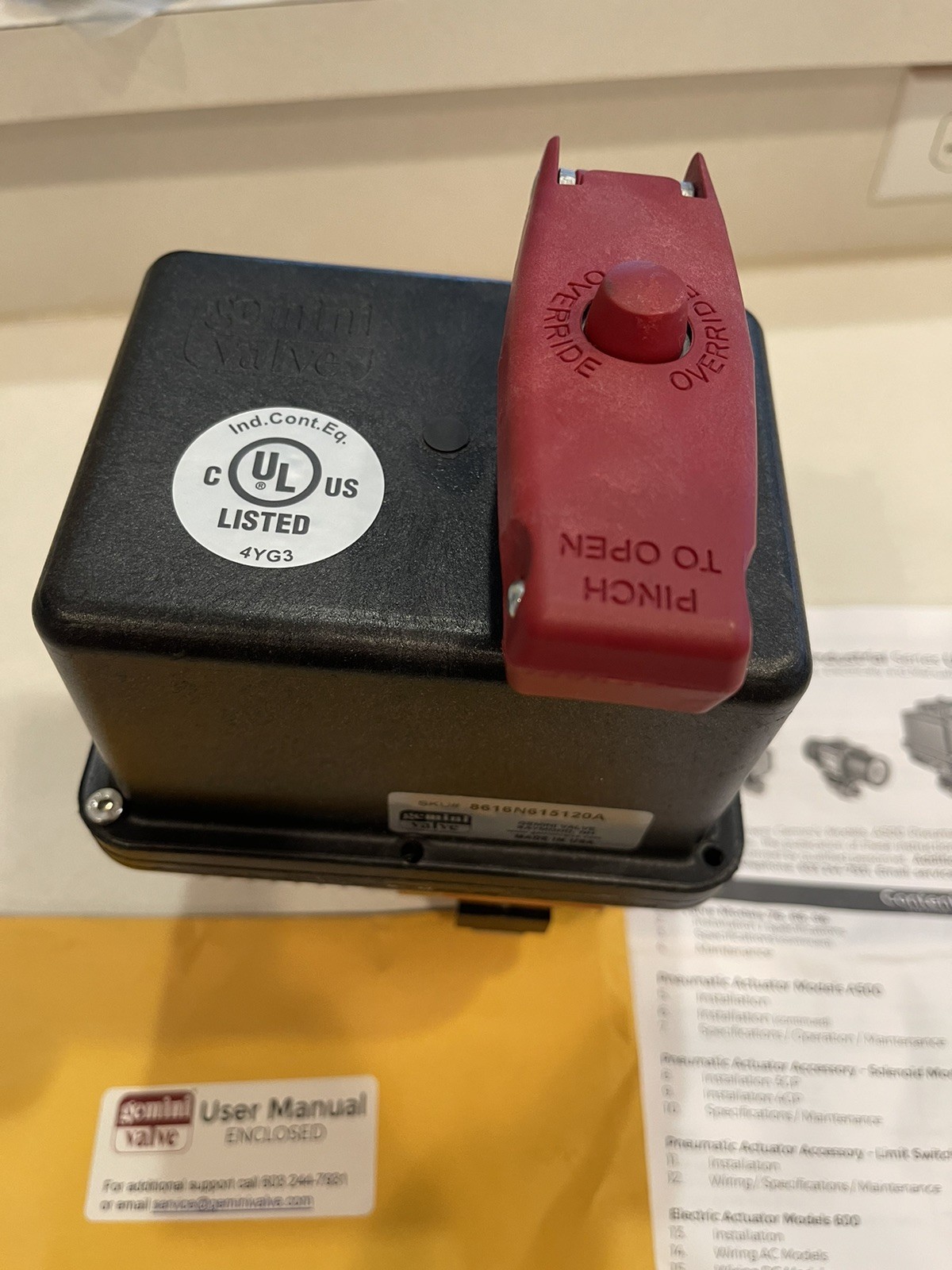 Gemini Valve 615 Actuator 120VAC NEW 300in.lbs New.