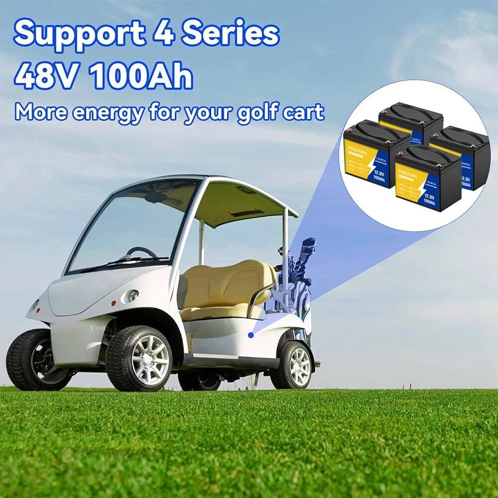 12V 100Ah LiFePO4 Lithium Battery BMS for Solar RV Off-grid Motors Marine