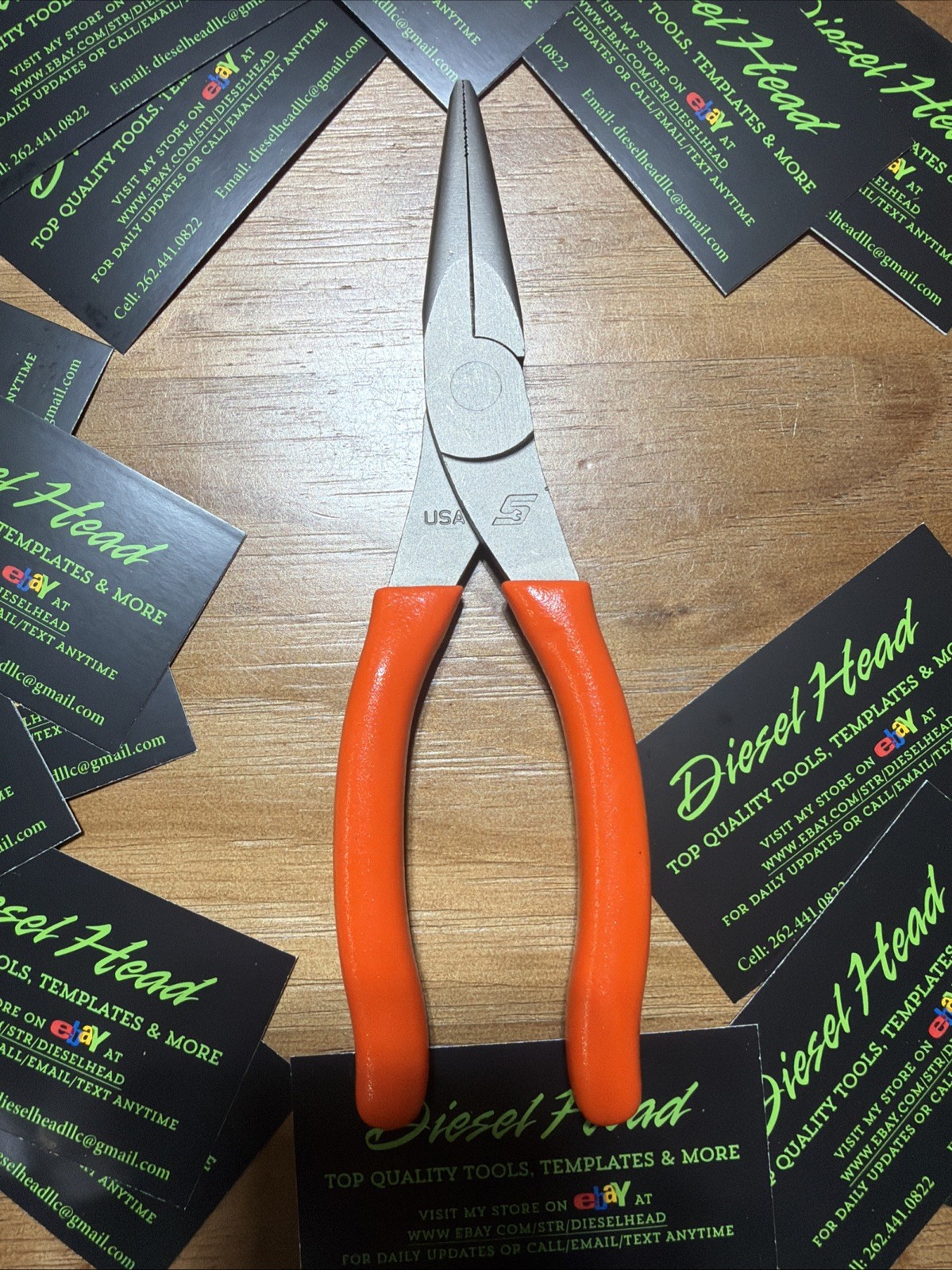 *NEW* Snap On Tools 96ACF NEON ORANGE Soft Grip Needle Nose Pliers