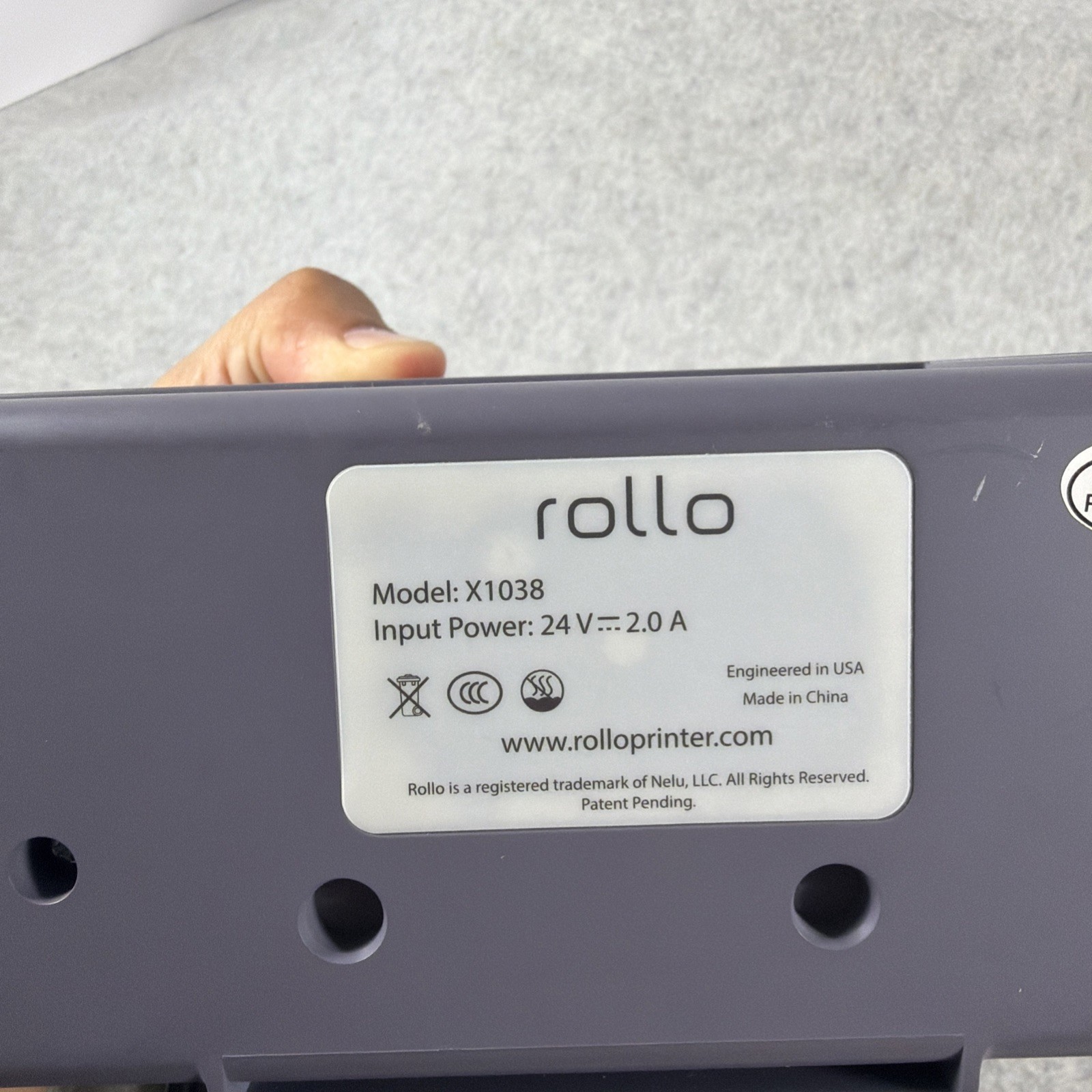 Rollo X1038 Label Printer with WIFI Cable. Tested And Working