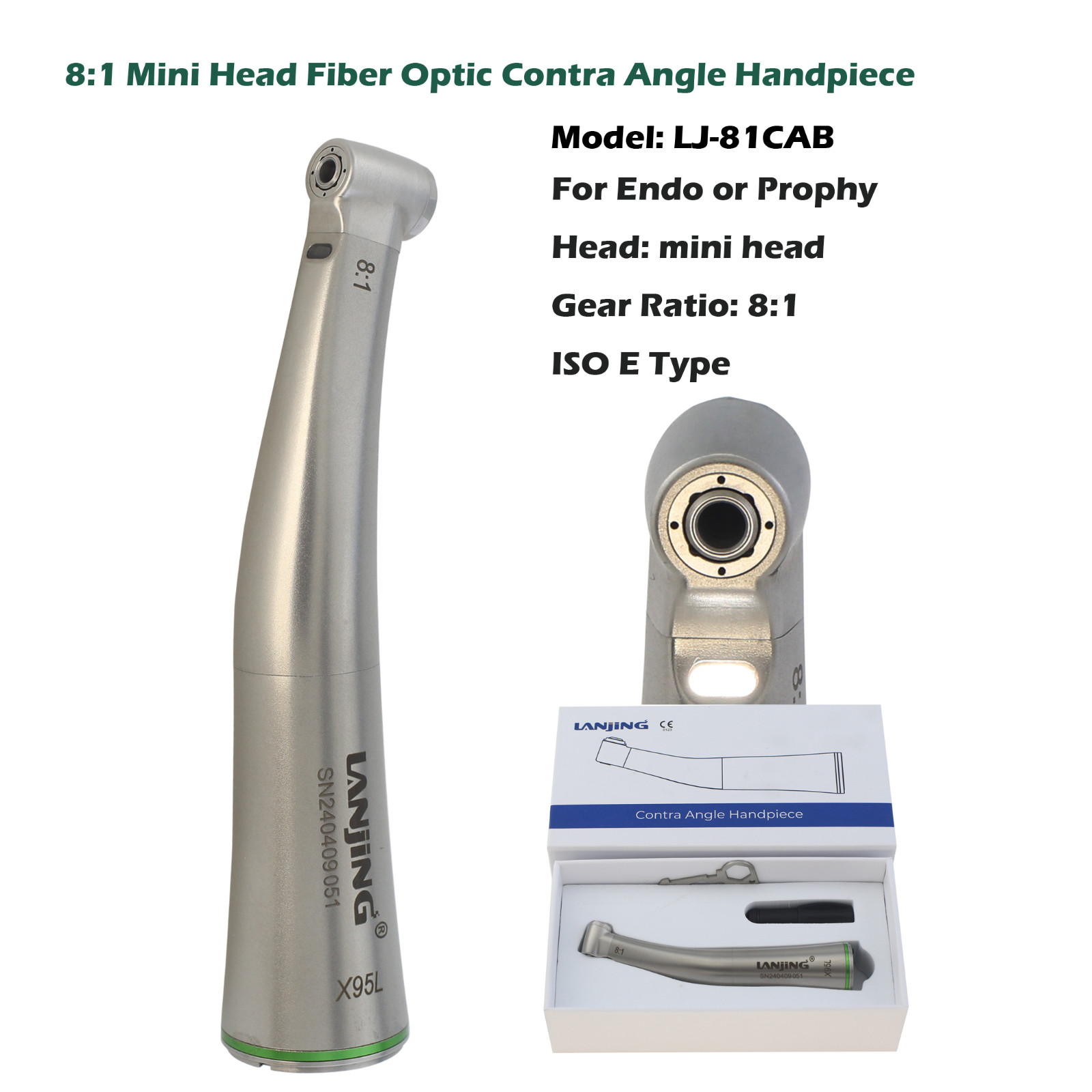 COXO Dental Slow Speed Handpiece 6:1/8:1 Endo 1:5 Electric 1:1 Contra Angle NSK