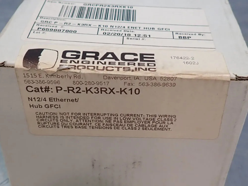 GRACE ENGINEERED PRODUCTS INC P-R2-K3RX-K10 ETHERNET PANEL INTERFACE CONNECT