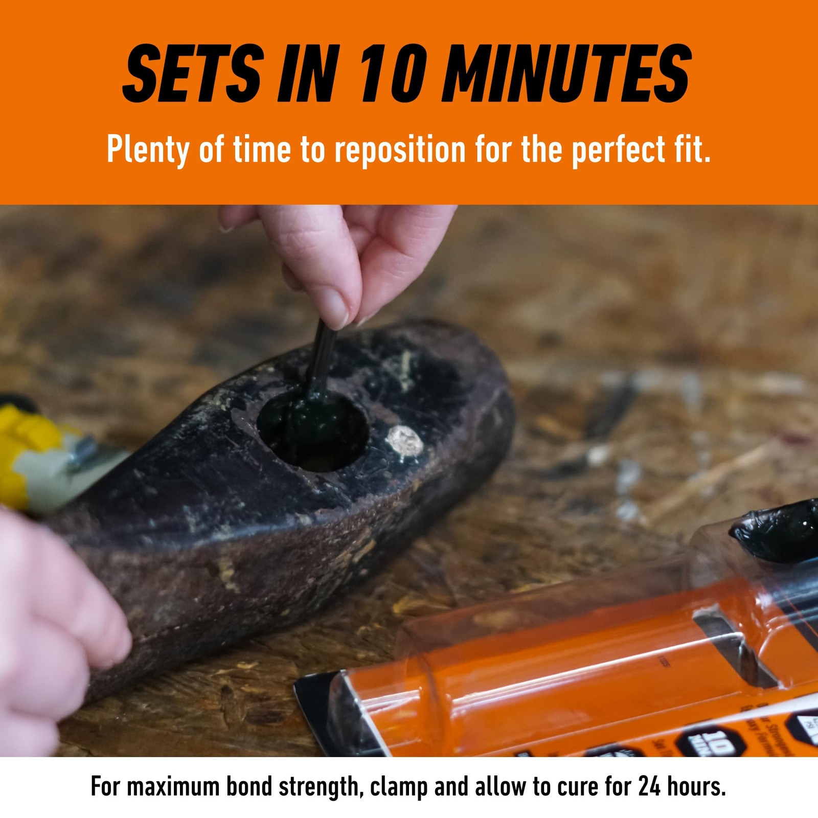 Gorilla Epoxy Ultimate, Waterproof, 10 Minute Set, 1 Pack, Dries Black