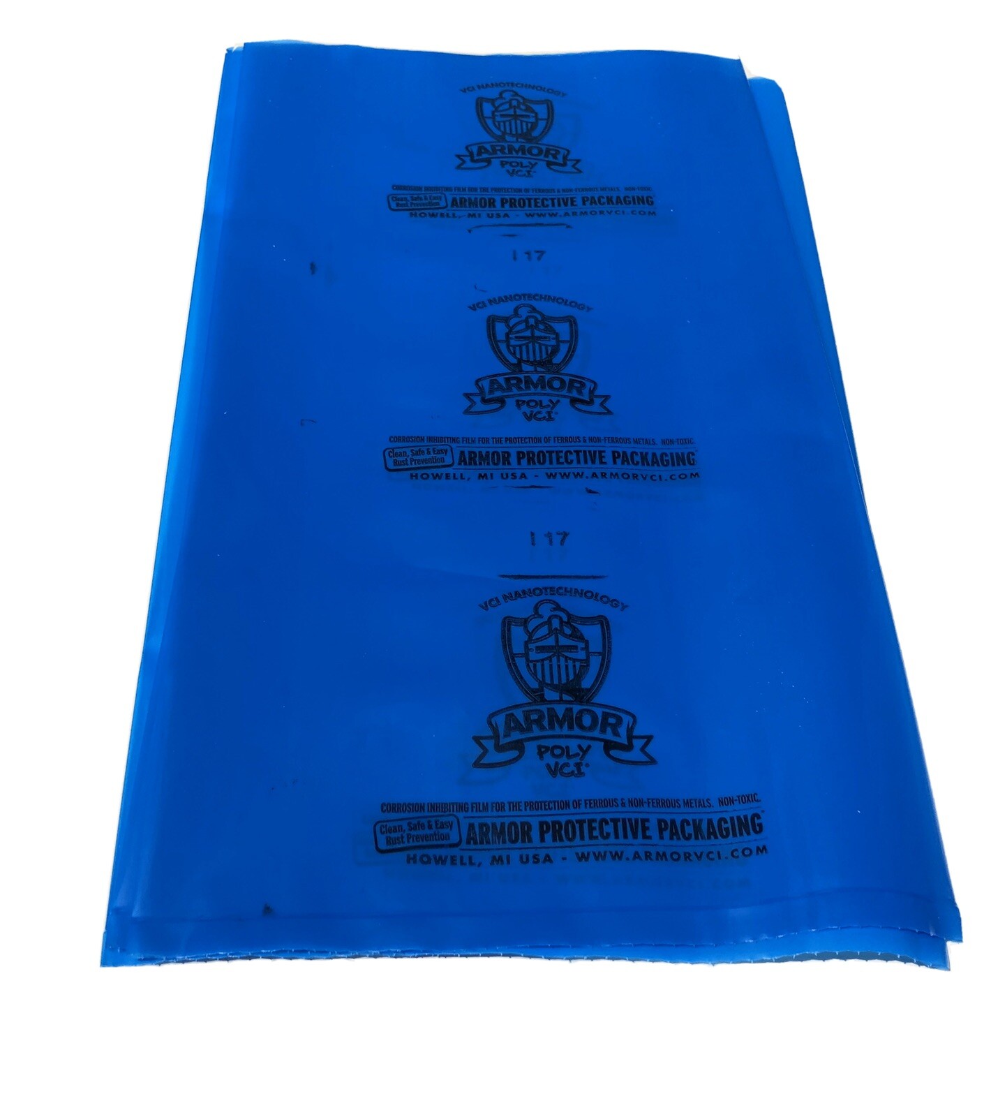 ARMOR POLY 10″ x 18” Heavy Duty EXTRA Thick Blue VCI Flat Bags, 6 mil, Pack of 5