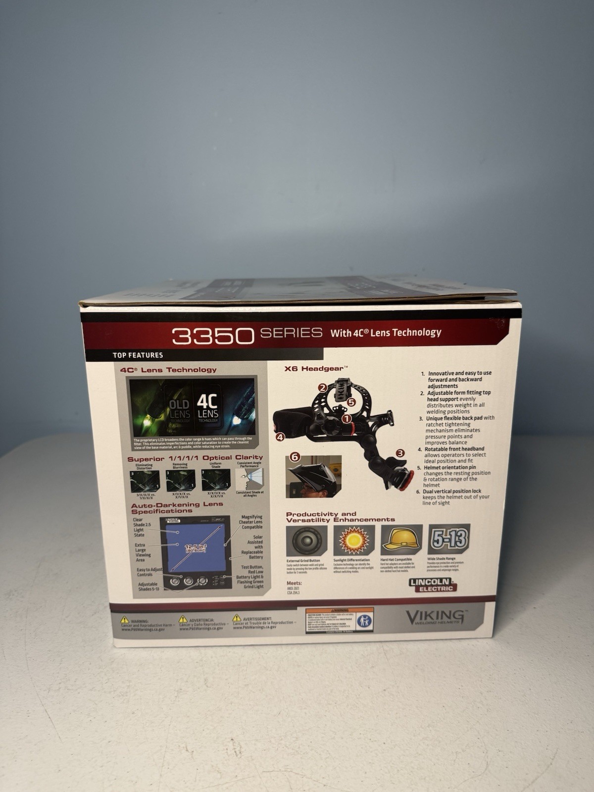 NEW Lincoln Electric K3034-4 VIKING 3350 Auto Darkening Welding Helmet Matte