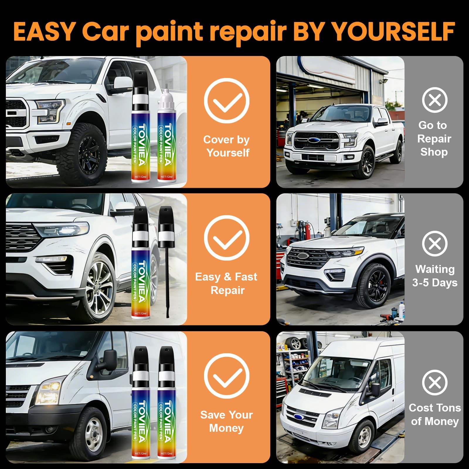 Ruby Red Metallic TricoatRR/M7283 Touch Up Paint Compatible with Ford,2In1 Ca…