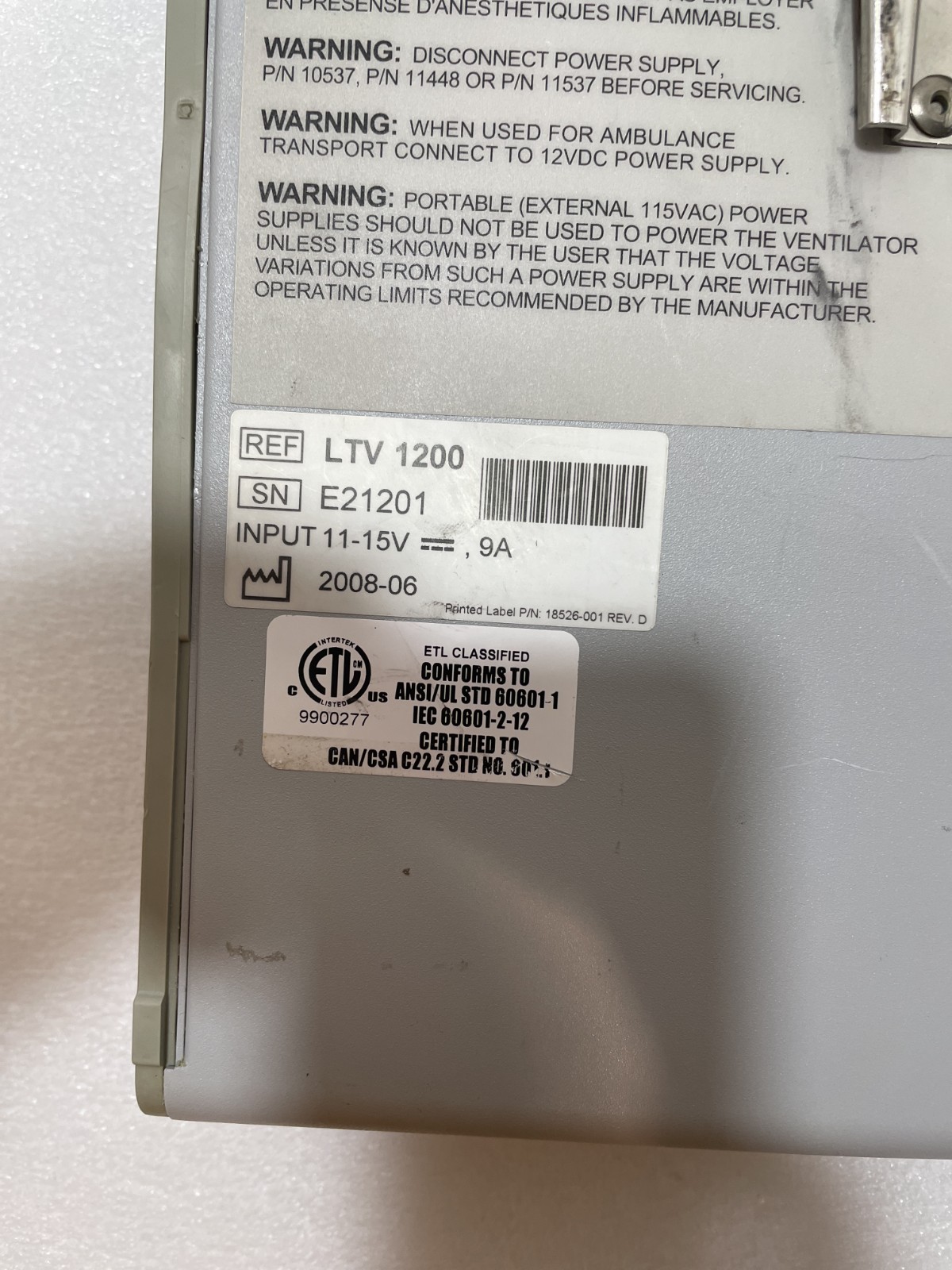 Viasys CareFusion LTV 1200 System