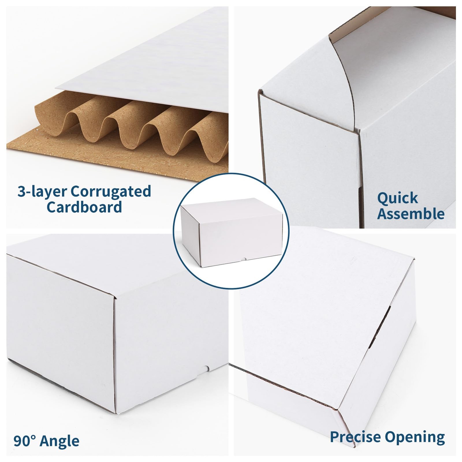 ZBEIVAN 12x10x6 White Shipping Boxes Set of 15, Corrugated Cardboard Mailer B…