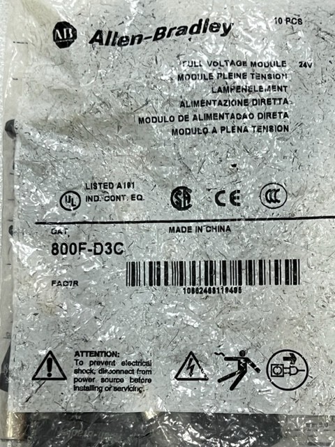 Bag of 10 pcs – 800F-D3C Ser A 24V Full Voltage Module New in Sealed Bag