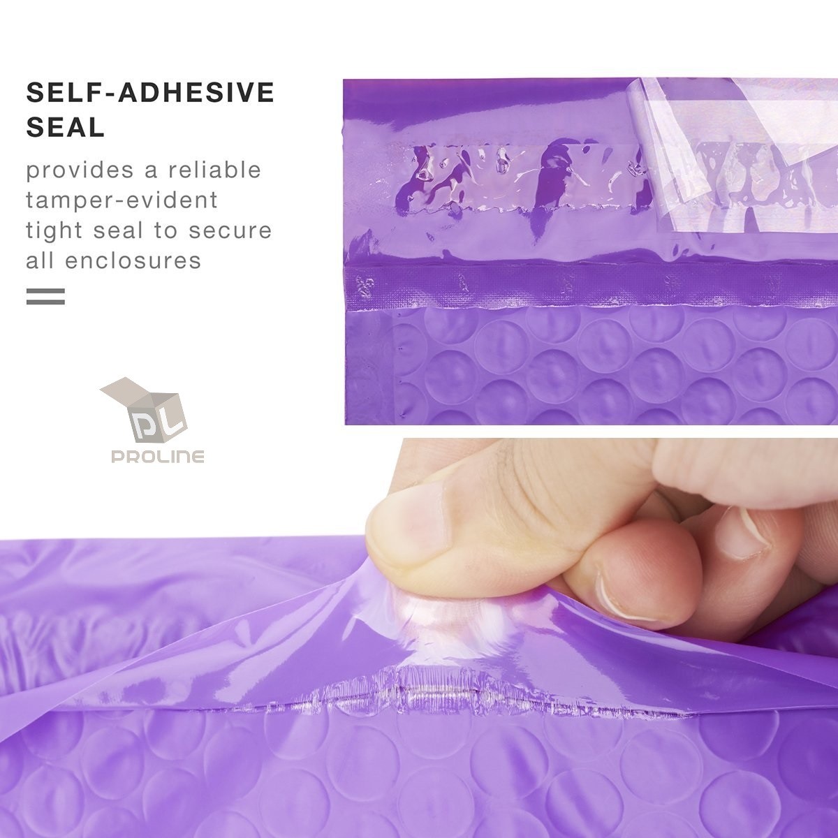 50 Purple Poly Bubble Padded Envelopes Self-Sealing Mailers 4X8 (Inner 4×7)