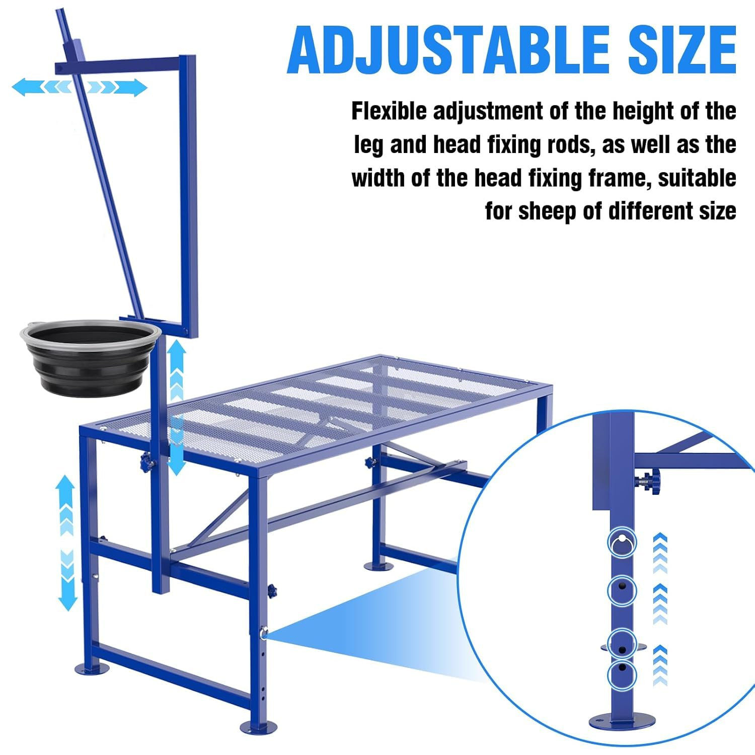 Goat Milking Stand with Removable Feed Bin, 600LB Heavy Duty Goat Stand for Hoof