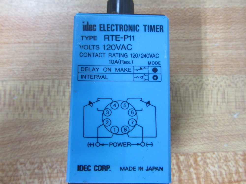 IDEC RTE-P11 Electronic Timer RTEP11 120VAC, Reversible Face Plate