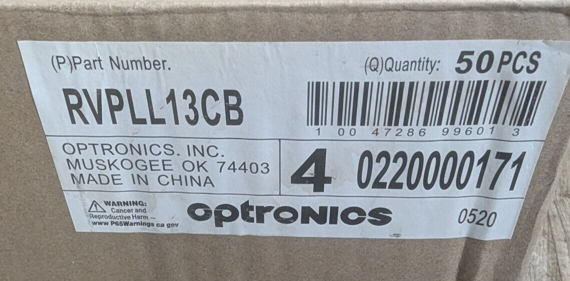OPTRONICS- RVPLL13CB – LED PORCH OVAL W SWITCH BLACK BASE CLEAR (PK OF 1)