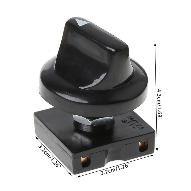 Black Fan Rotary Switch 4 Position 3 Speed Selector Switch Governor with Button