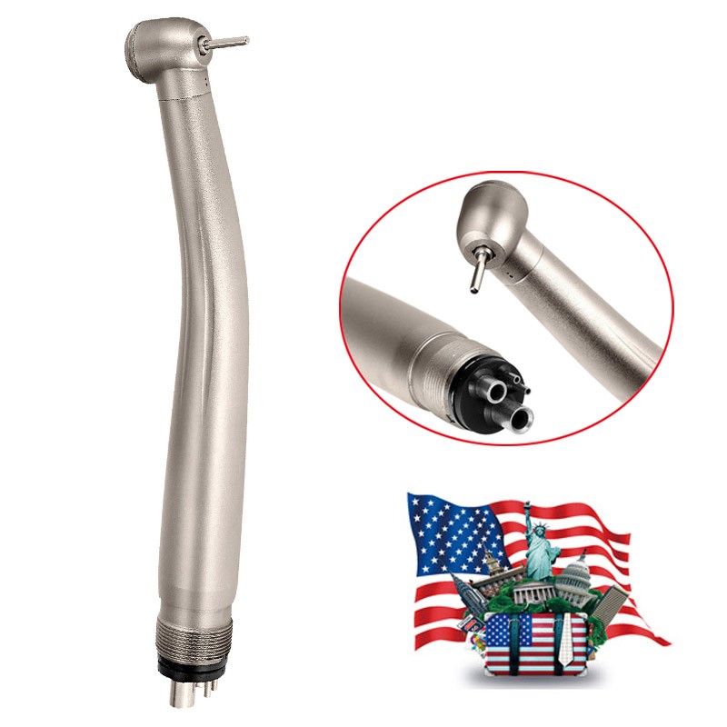 Dental High Speed Handpiece Ceramic Rotor 4 Holes Push Button Single Way Spray
