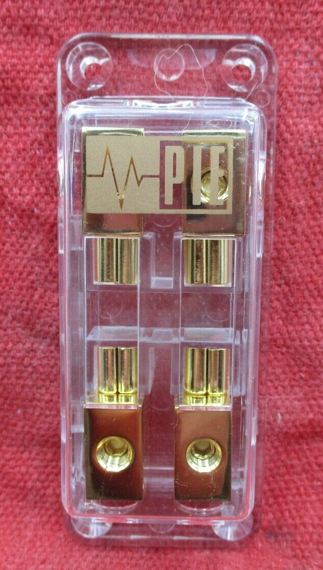 Double MAXI Blade Inline Fuse Holder GOLD PLATED 4 Gauge Independent Legs