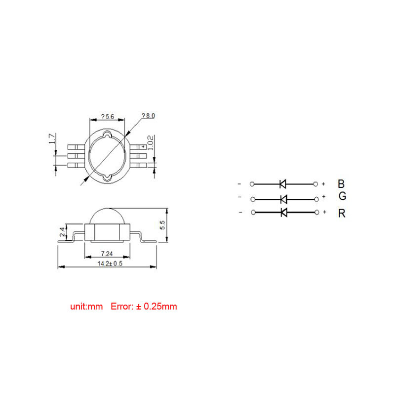3Watt / 5Watt High-power Chip LED Lamp Beads 395-400nm / 400-405nm Purple Light