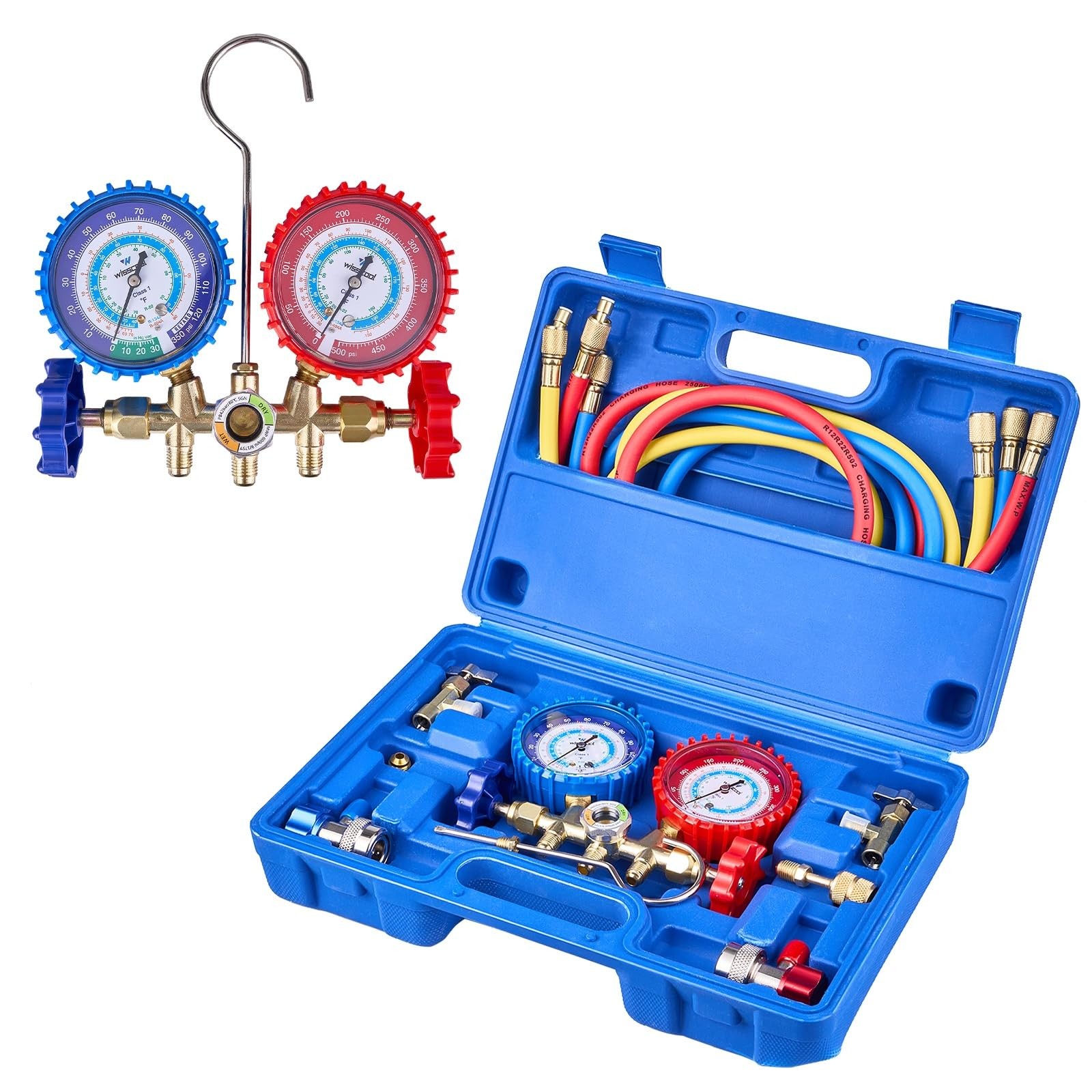 3Valve HVAC Manifold Gauge Set for R134a, R22 and R404A