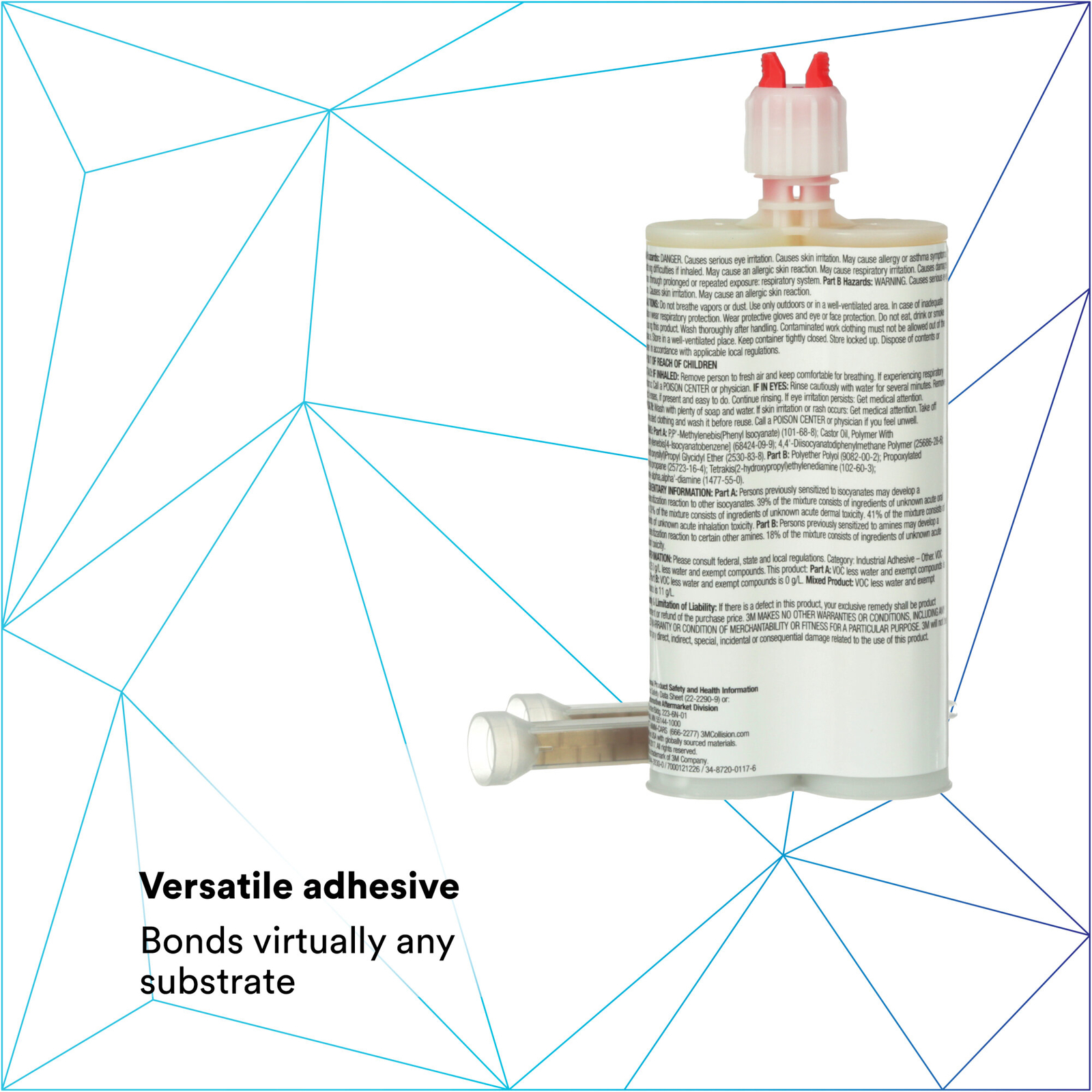 3M Super Fast Plastic Repair, 04247, Clear, 200 mL Cartridge, 6 percase