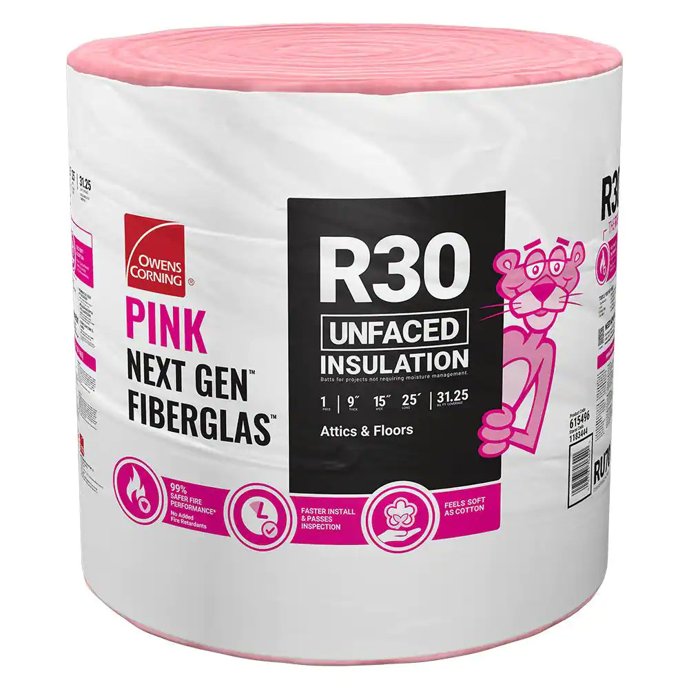 R- 30 Unfaced Fiberglass Insulation Roll 15 In. X 25 Ft. (1 Roll)