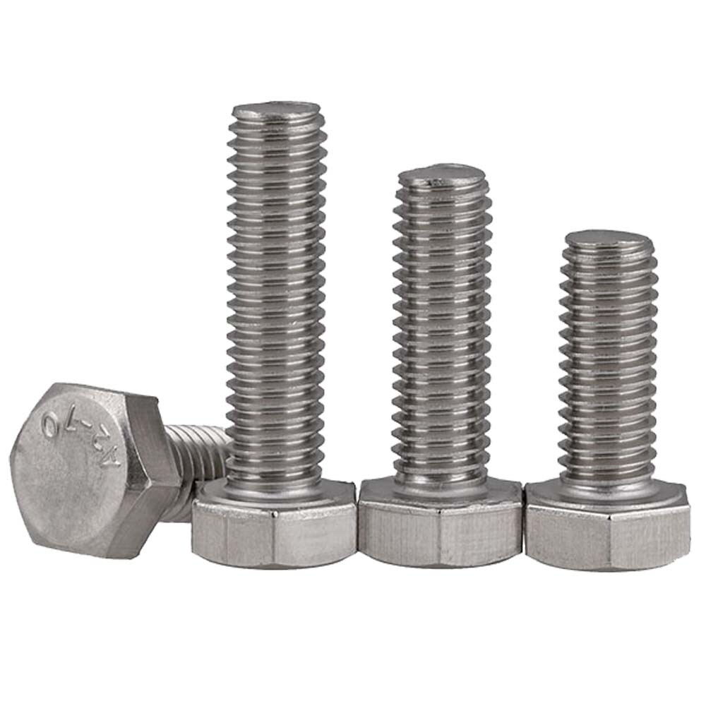 M3 Metric 304 Stainless Steel Full Thread Hex Bolts Hexagon Head Screws DIN 933