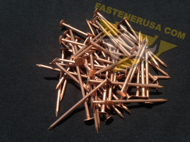 3″ SMOOTH Plain Shank Solid Copper Roofing Nails 10 gauge (50 pcs)