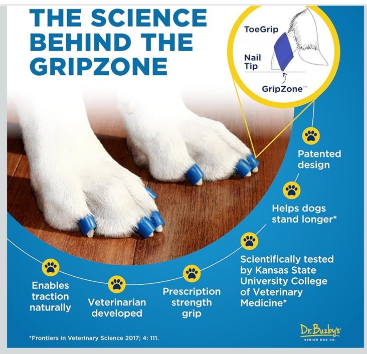 Dr Buzby’s XLarge ToeGrips for Dogs – Instant Traction on Wood/Hardwood Floor…