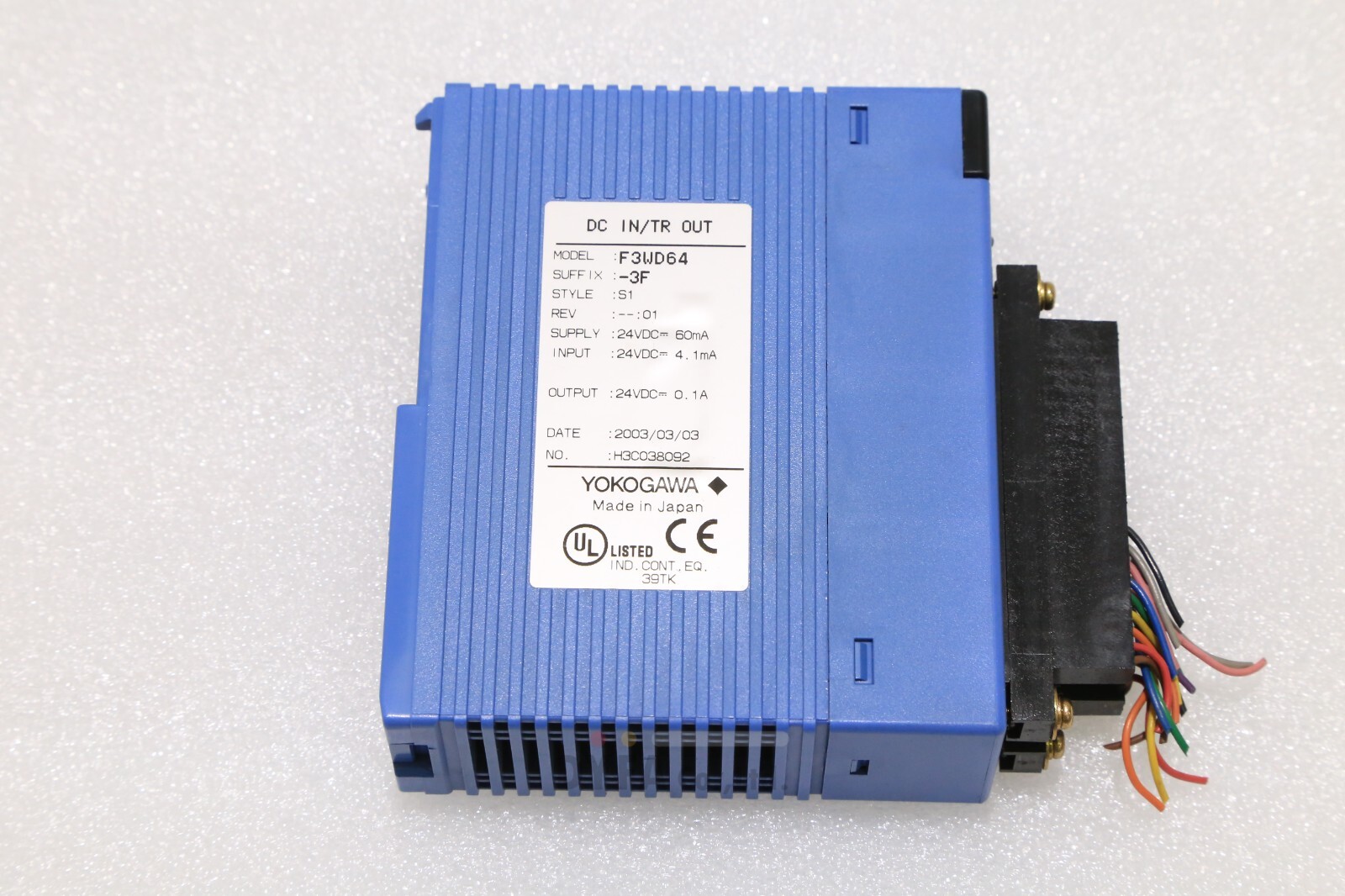 YOKOGAWA used F3WD64 ,WD64-3F DC IN /TR OUT PLC-I-2898=9T26