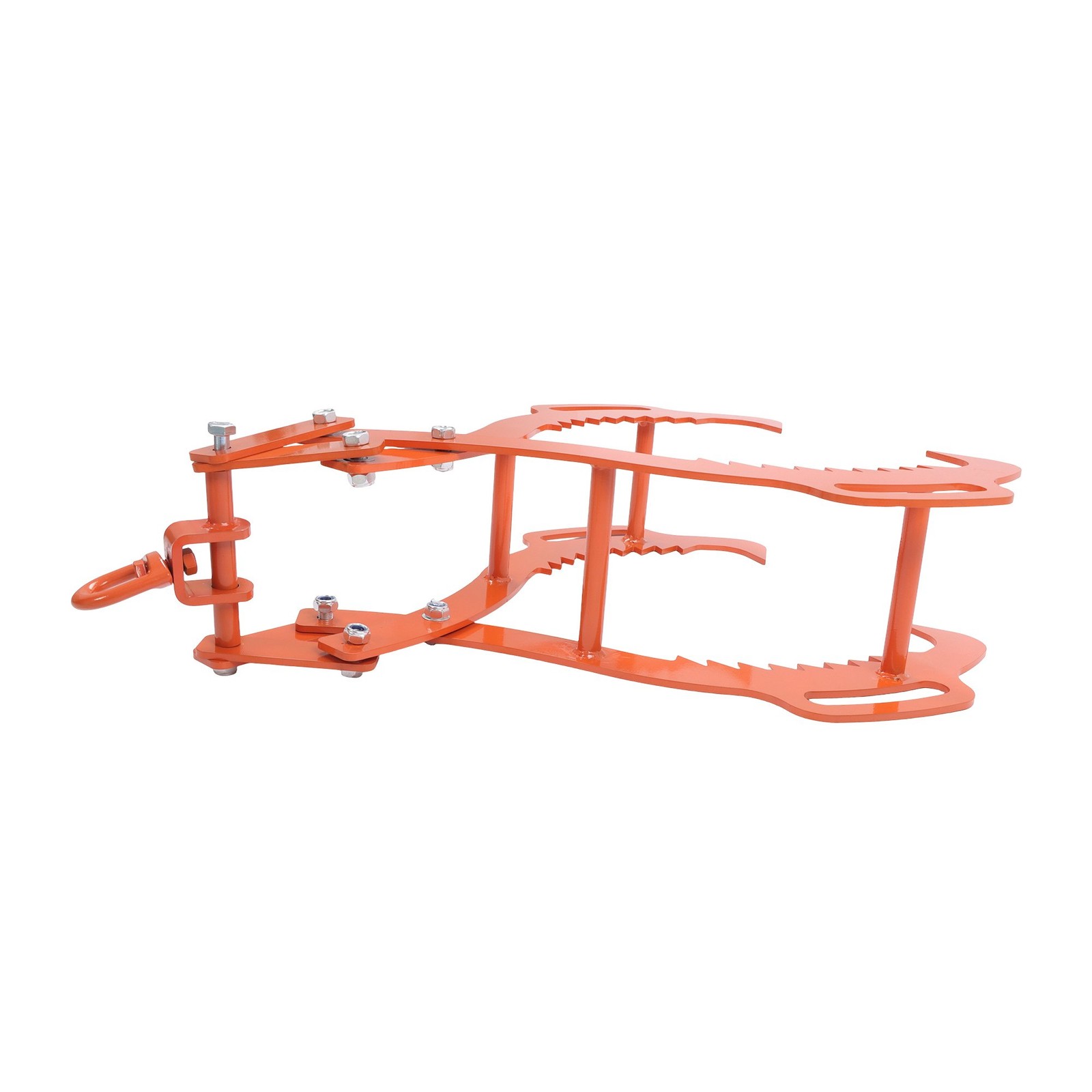 36in Log Lifting Tongs 4 Serrated Claw Heavy Duty Steel Swivel Dragging Tongs