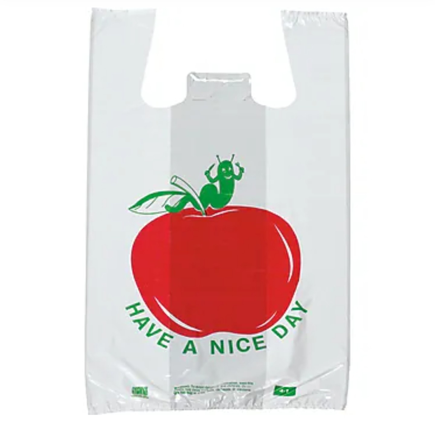 Pre-Printed T-Shirt Bags «Have a Nice Day» Apple, 1000/Case