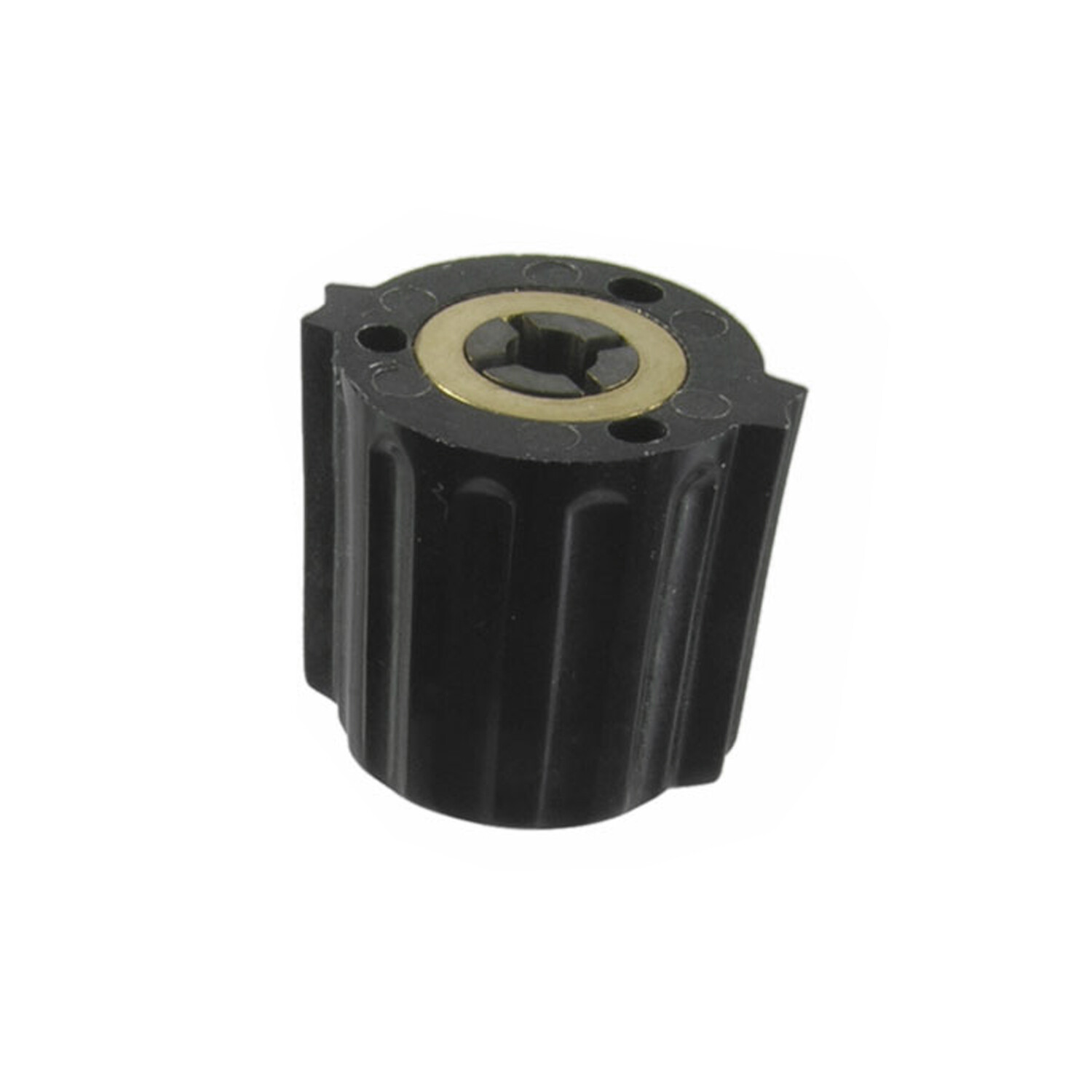 1/8″ Shaft Black Pointer Knob Plastic Cap Brass Collet