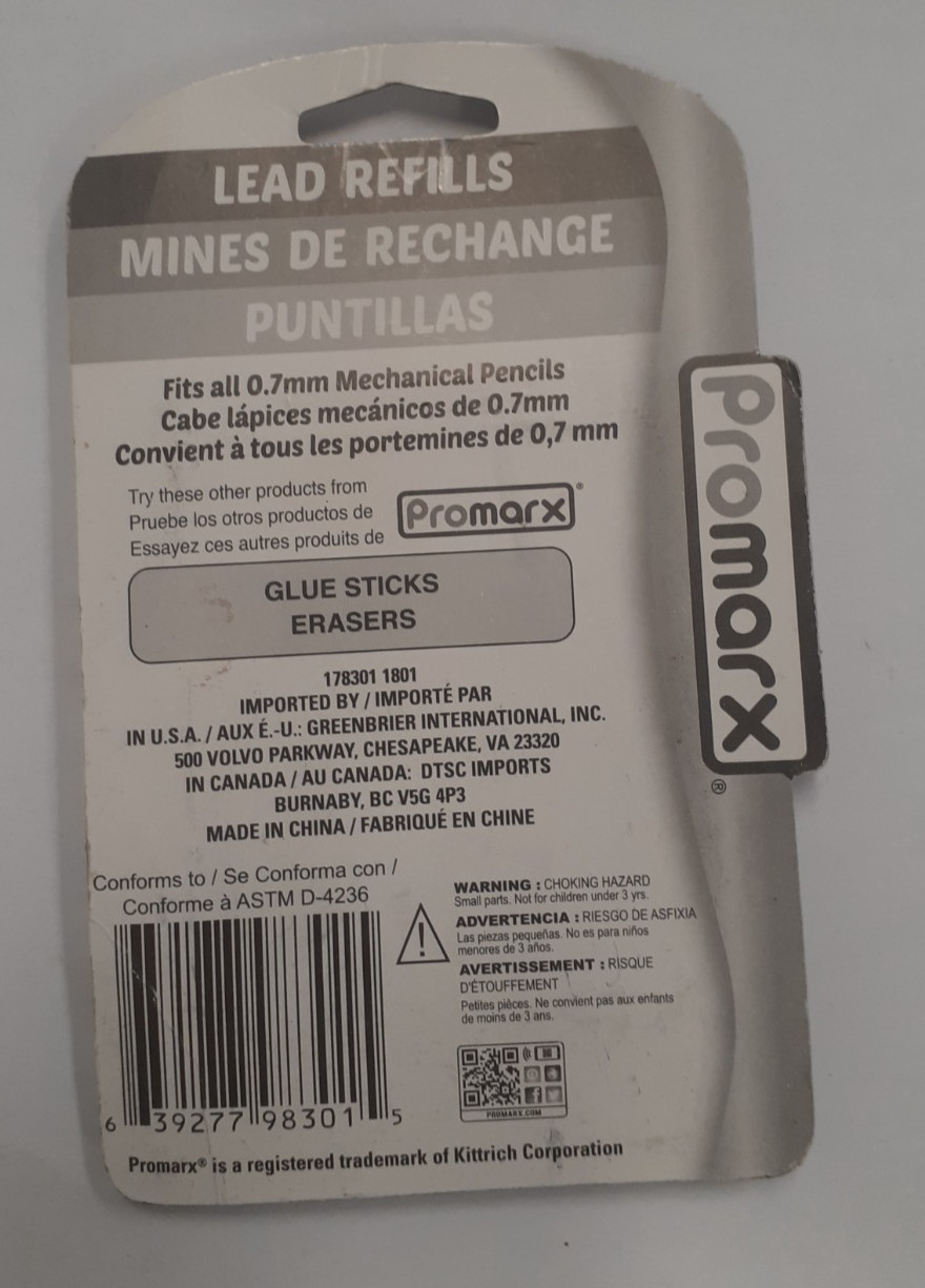 Lead Refills Promarx HB #2 0.7mm 60 pieces Fits all 0.7mm Mechanical Pencils