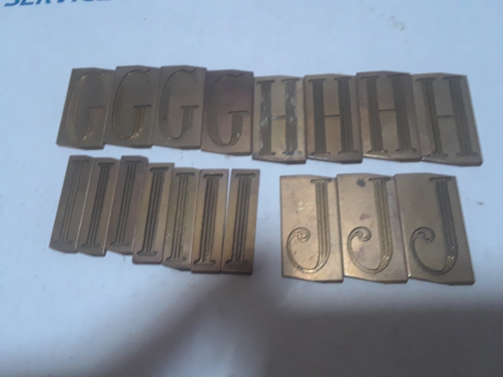 New Hermes Brass Font probably Condensed Roman Triple Line Font 139 pieces