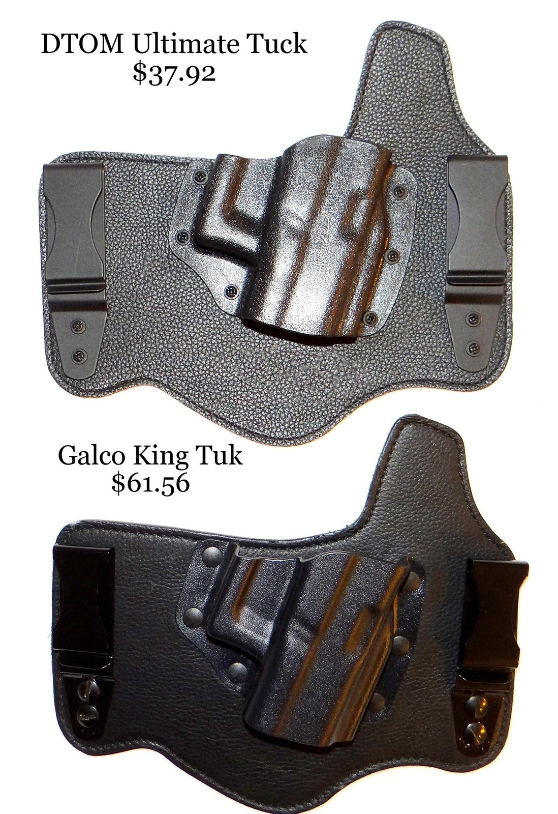 DTOM Ultimate Tuck IWB (Inside the Waistband) Hybrid Holster – RH, Black, fit…
