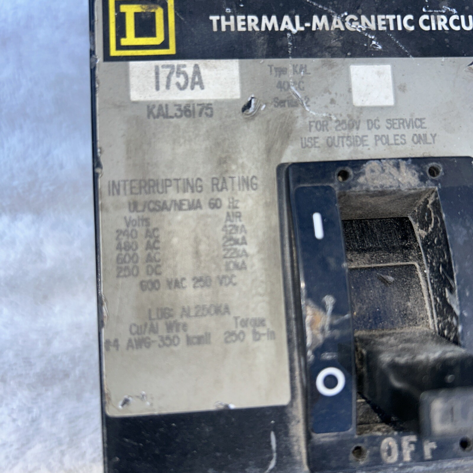 SQUARE D circuit breaker KAL36175
