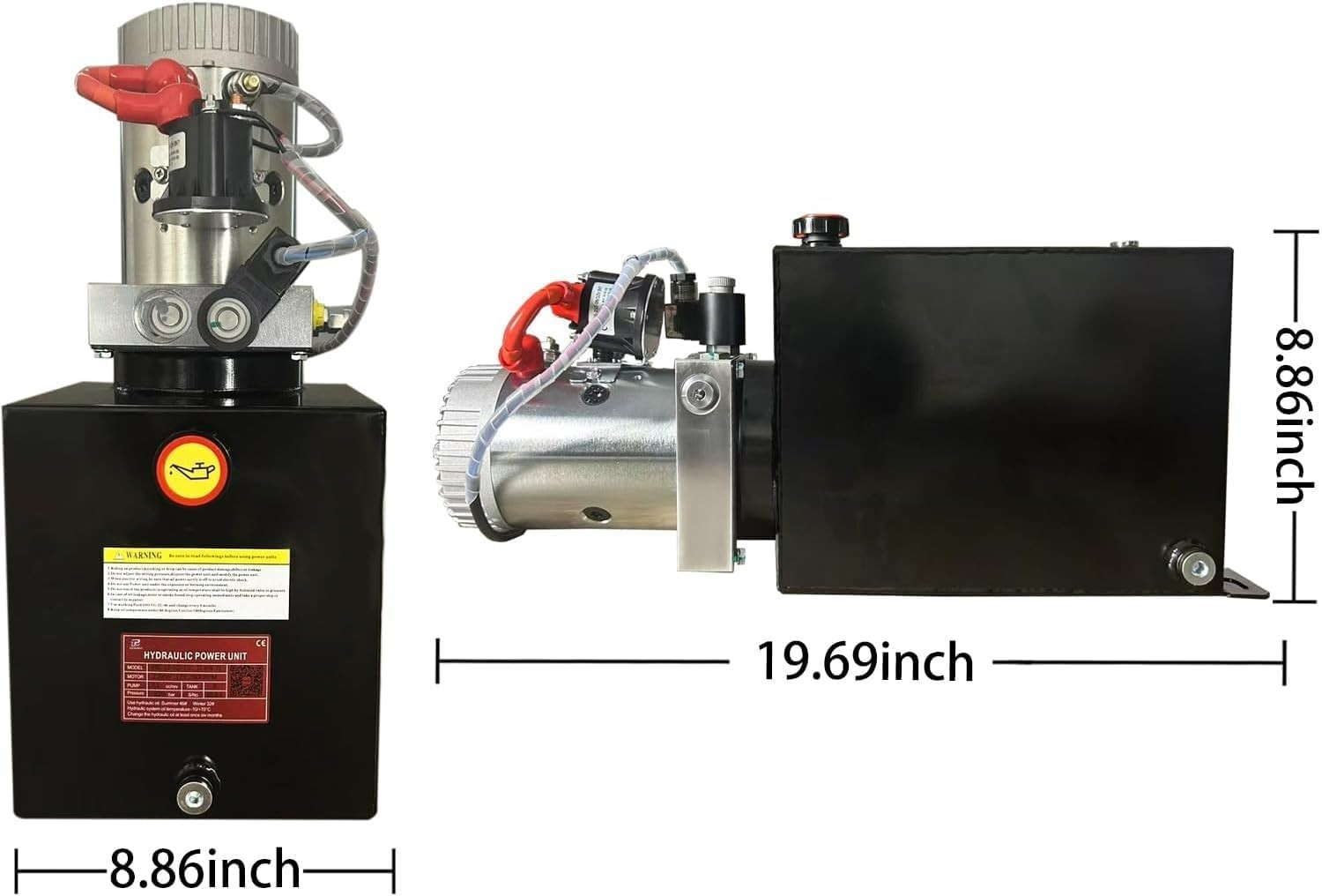 Hydraulic Pump 10 Quart Single Acting Hydraulic Power Unit 12V DC