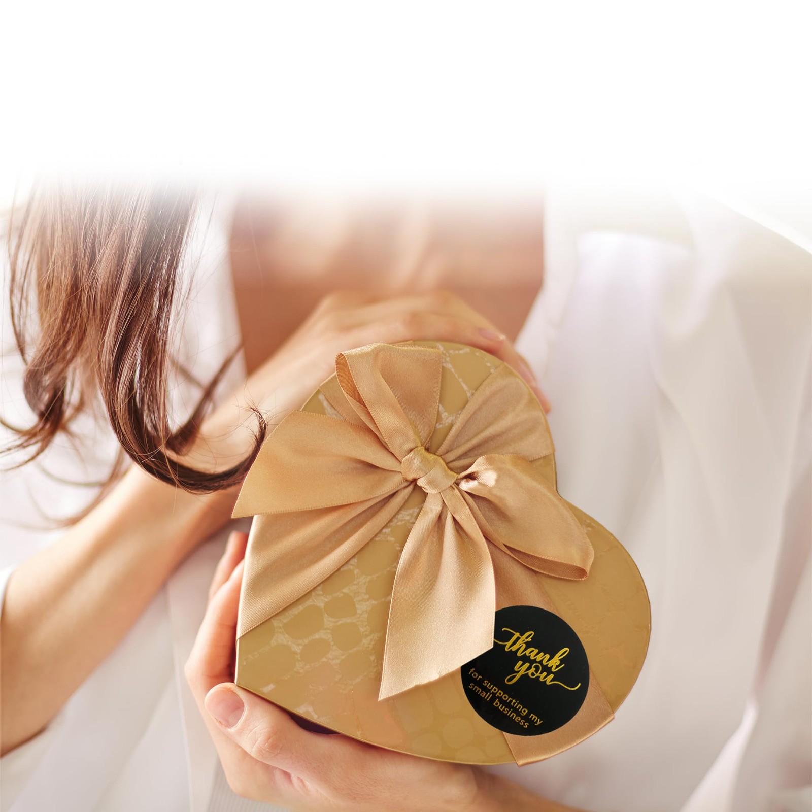 Thank You Labels for Gift Bags, 500 Gold Foil Stickers, 1.5 Inch, Black