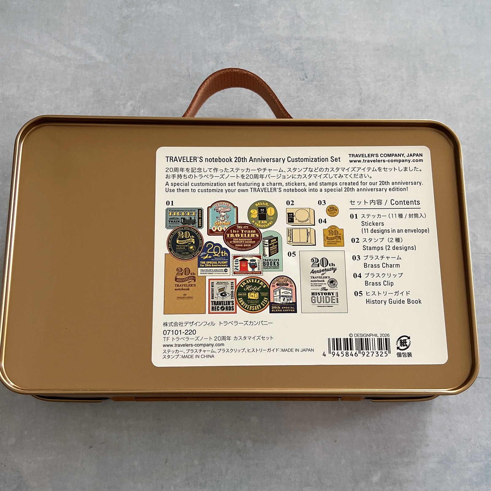 TRAVELER’S notebook 20th Anniversary Customization Set Tin Stickers Stamps Japan