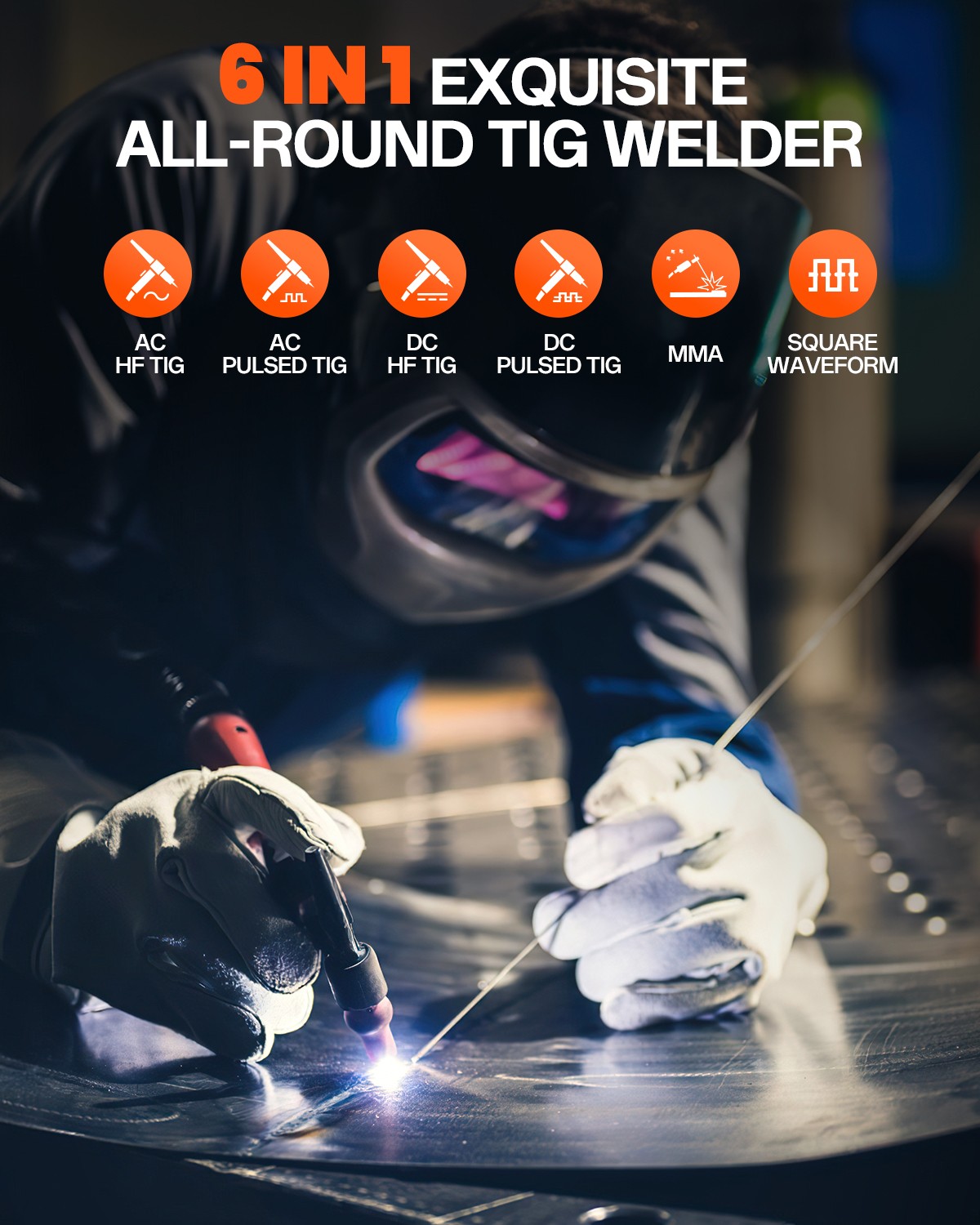 200A HF AC DC TIG Welder Pulse ARC IGBT TIG Welding Machine 230V WITH FOOT PEDAL