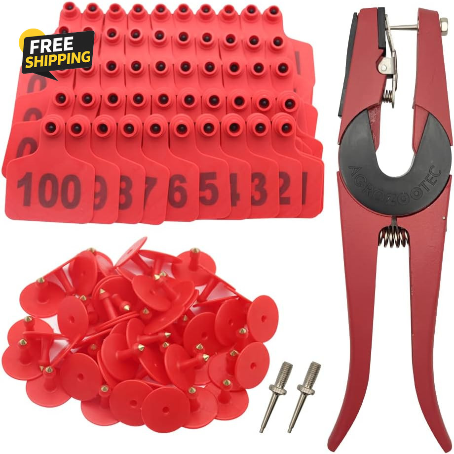 Cattle Ear Tags 001-100 Number Plastic Livestock Animal Tag for Cows Ear Tag